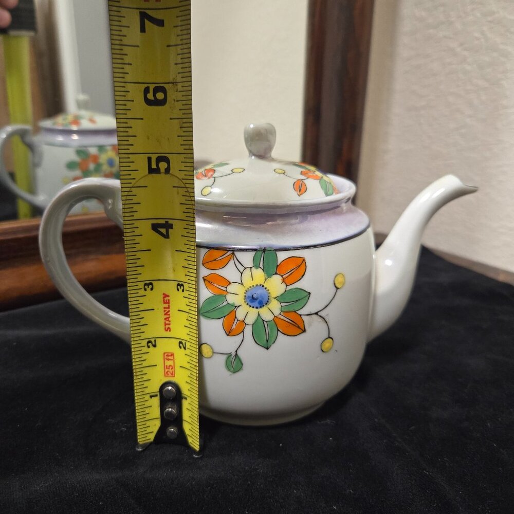 Japanese Ceramic Teapot with lid, hand painted